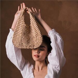 Beaded Yellow Tote Bag (Aranaz)